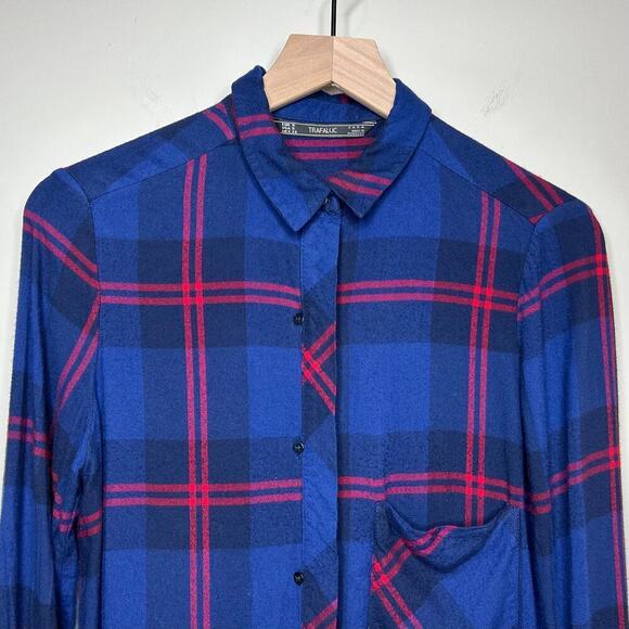 Trafaluc Zara Plaid Button Up Shirt Size S - Picture 2 of 9